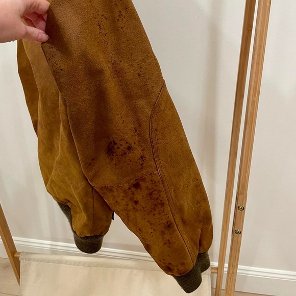 Vintage Leather Aviator Bomber Flight Jacket Coat in Cognac Brown - Picture 5 of 8